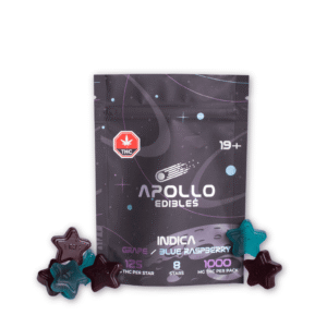 Apollo Edibles - Grape/Blue Raspberry Shooting Stars 1000mg Thc