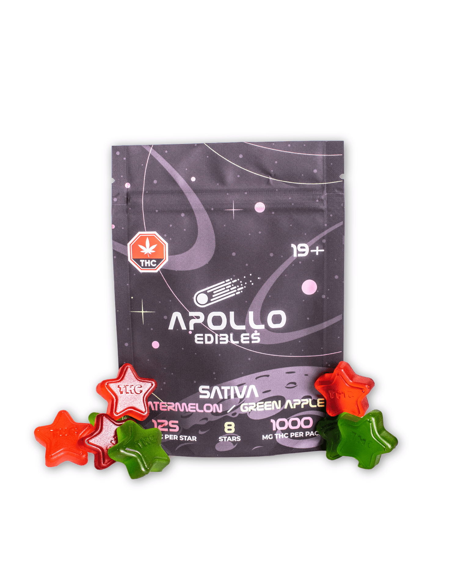 Apollo Edibles - Watermelon/Green Apple Shooting Stars 1000mg Thc