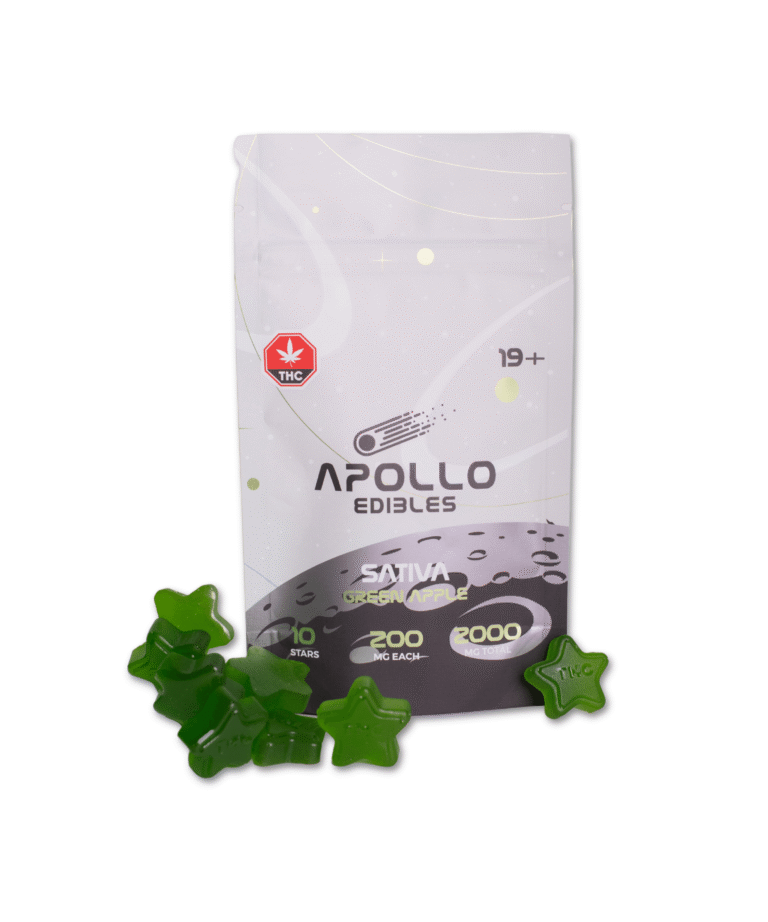 Apollo Edibles – Green Apple Shooting Stars 2000mg THC (Sativa)