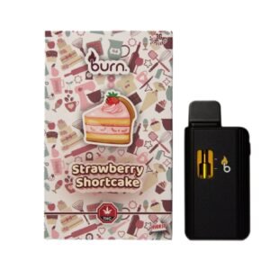 BURN 3ML DISPOSABLE VAPES – STRAWBERRY SHORTCAKE (INDICA) THC DISTILLATE
