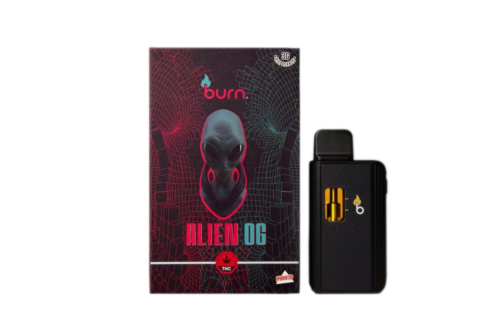 BURN 3ML DISPOSABLE VAPES – ALIEN OG THC DISTILLATE