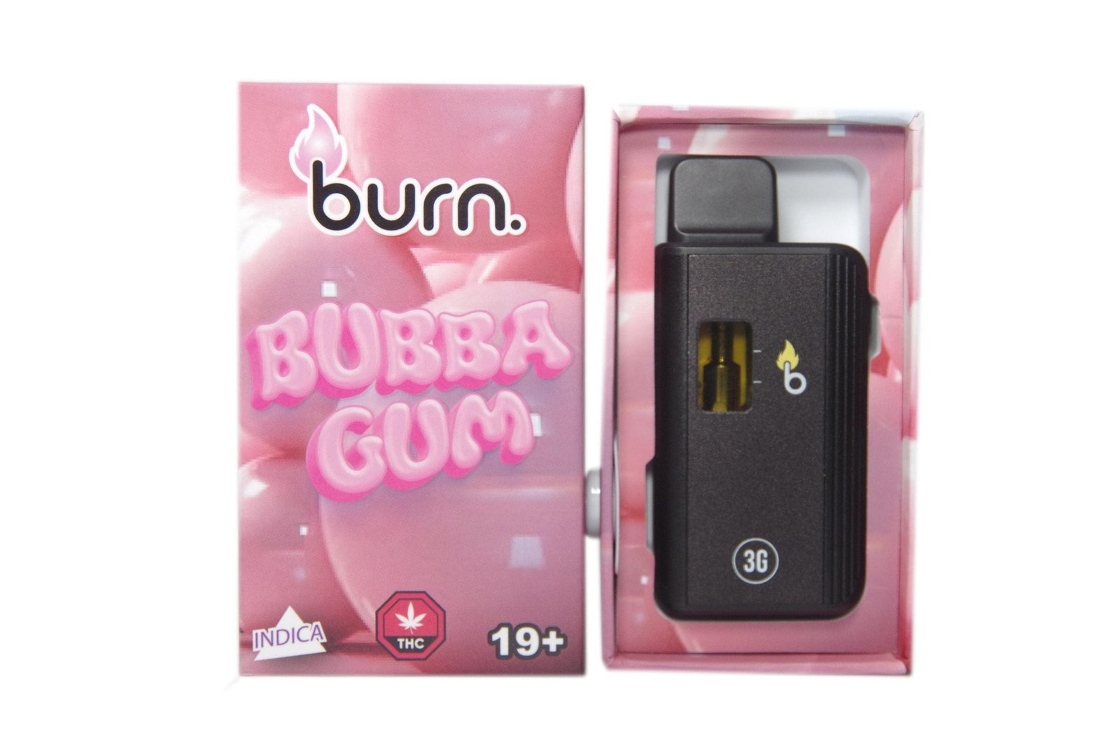 BURN 3ML DISPOSABLE Bubba Gum (Indica) THC DISTILLATE
