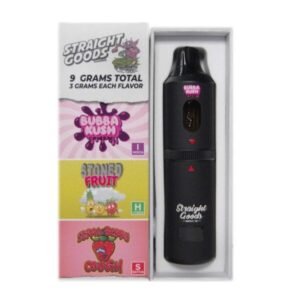 Straight Goods – Triple Chamber Vape – Bubba Kush + Strawberry Cough + Stoned Fruit (3 Grams + 3 Grams + 3 Gram)
