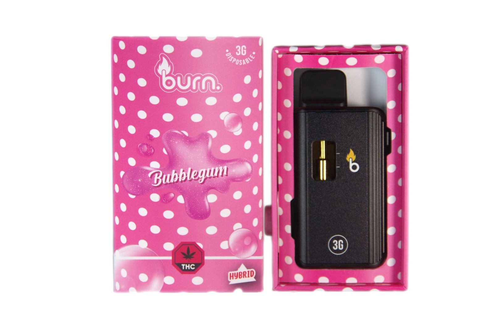 BURN 3ML DISPOSABLE VAPES – BUBBLEGUM THC DISTILLATE