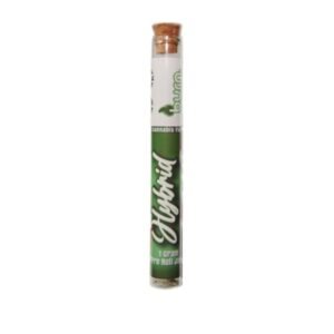 Burn Hybrid pre-roll, 1 gram infused joint in a corked glass tube