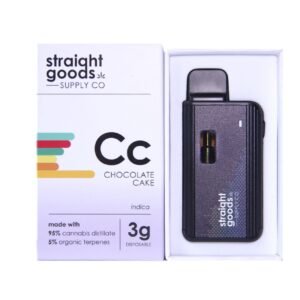 STRAIGHT GOODS SUPPLY CO. 3 GRAM DISPOSABLE VAPES – CHOCOLATE CAKE THC DISTILLATE