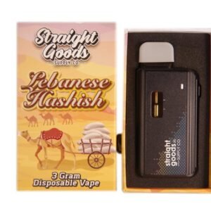 STRAIGHT GOODS SUPPLY CO. 3 GRAM DISPOSABLE VAPES – Lebanese Hashish THC DISTILLATE (New Packaging)