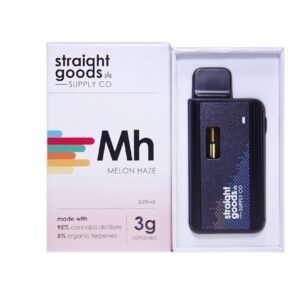 STRAIGHT GOODS SUPPLY CO. 3 GRAM DISPOSABLE VAPES – Melon Haze THC DISTILLATE