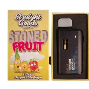 STRAIGHT GOODS SUPPLY CO. 3 GRAM DISPOSABLE VAPES – STONED FRUIT THC DISTILLATE (New Packaging)