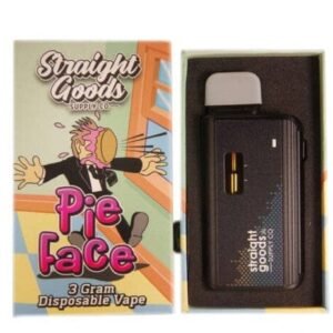 STRAIGHT GOODS SUPPLY CO. 3 GRAM DISPOSABLE VAPES – Pie Face THC DISTILLATE (New Packaging)