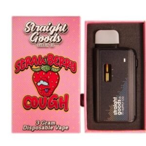 STRAIGHT GOODS SUPPLY CO. 3 GRAM DISPOSABLE VAPES – Strawberry Cough THC DISTILLATE (New Packaging)