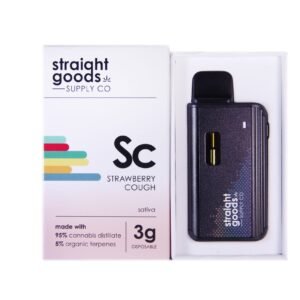 STRAIGHT GOODS SUPPLY CO. 3 GRAM DISPOSABLE VAPES – Strawberry Cough THC DISTILLATE